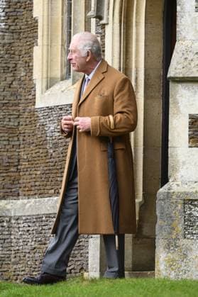 Members of the British Royal Family attend the Christmas Day service at Sandringham Featuring: King Charles III Where: Sandringham, Norfolk, United Kingdom When: 25 Dec 2023 Credit: Cover Images EDITORIAL USE ONLY. NOT FOR USE BY NEWSPAPERS BASED IN THE UK. Copyright: xx 53324675