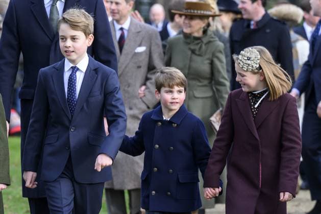 Members of the British Royal Family attend the Christmas Day service at Sandringham Featuring: Prince George, Prince Louis, Mia Tindall Where: Sandringham, Norfolk, United Kingdom When: 25 Dec 2023 Credit: Cover Images EDITORIAL USE ONLY. NOT FOR USE BY NEWSPAPERS BASED IN THE UK. Copyright: xx 53324682
