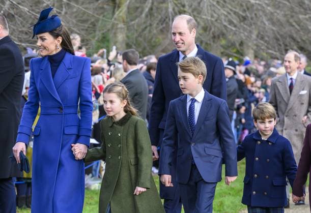 Members of the British Royal Family attend the Christmas Day service at Sandringham Featuring: Catherine Princess of Wales, Princess Charlotte, Prince George, Prince William, Prince Louis Where: Sandringham, Norfolk, United Kingdom When: 25 Dec 2023 Credit: Cover Images EDITORIAL USE ONLY. NOT FOR USE BY NEWSPAPERS BASED IN THE UK. Copyright: xx 53324685
