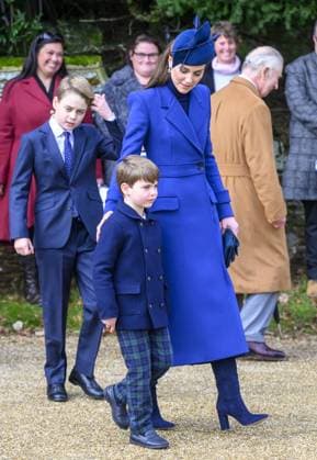 Members of the British Royal Family attend the Christmas Day service at Sandringham Featuring: Prince George, Prince Louis, Catherine Princess of Wales Where: Sandringham, Norfolk, United Kingdom When: 25 Dec 2023 Credit: Cover Images EDITORIAL USE ONLY. NOT FOR USE BY NEWSPAPERS BASED IN THE UK. Copyright: xx 53324706