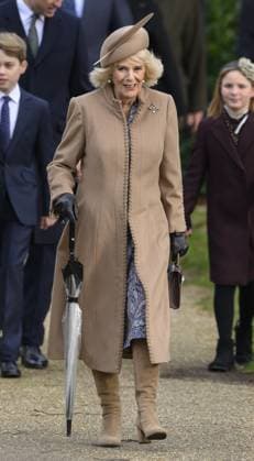 Members of the British Royal Family attend the Christmas Day service at Sandringham Featuring: Queen Camilla Where: Sandringham, Norfolk, United Kingdom When: 25 Dec 2023 Credit: Cover Images EDITORIAL USE ONLY. NOT FOR USE BY NEWSPAPERS BASED IN THE UK. Copyright: xx 53324673