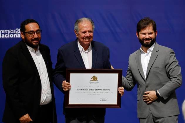 Santiago, December 26, 2023 The President of the Republic, Gabriel Boric, participates in the presentation of the National Awards 2023 Dragomir Yankovic Aton Chile, Santiago Chile Aton 861427  Copyright: DRAGOMIRxYANKOVIC ATONxCHILE