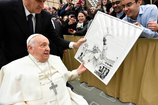 News Themen der Woche KW52 News Bilder des Tages Italy, Rome, Vatican, 2023 12 27.Pope Francis during his weekly general audience in Paul VI Hall, Vatican City Photograph by Vatican Media Catholic Press Photo s. RESTRICTED TO EDITORIAL USE - NO MARKETING - NO ADVERTISING CAMPAIGNS.  Copyright: xVATICANxMEDIAx xipa-agency.netx xVaticanxMediax IPA_Agency_IPA42417170
