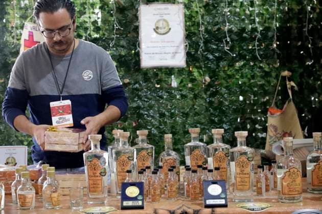 December 28, 2023, Mexico City, Mexico: Artisans from the state of Guerrero sell their products such as handicrafts, mezcals, traditional costumes and various products at the Zocalo Christmas festival in Mexico City. on December 28, 2023 in Mexico City, Mexico Mexico City Mexico - ZUMAe321 20231228_zia_e321_016 Copyright: xLuisxBarronx