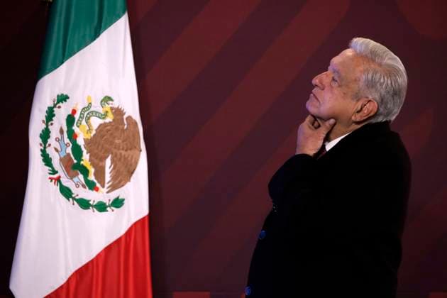 Andres Manuel Lopez Obrador, president of Mexico, announces the start of operations of the Mega Wellbeing Pharmacy December 29, 2023, Mexico City, Mexico: The President of Mexico, Andres Manuel Lopez Obrador announces the start of operations of the Mega Farmacia del Bienestar at the press conference at the National Palace in Mexico City. on December 29, 2023 in Mexico City, Mexico (Photo by Luis Barron Eyepix Group). Copyright: xLuisxBarronx xEyepixxGroupx LB20231229_18