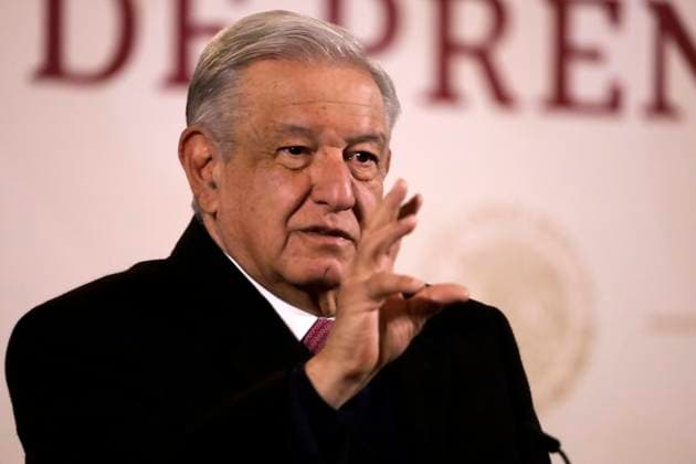 Andres Manuel Lopez Obrador, president of Mexico, announces the start of operations of the Mega Wellbeing Pharmacy December 29, 2023, Mexico City, Mexico: The President of Mexico, Andres Manuel Lopez Obrador announces the start of operations of the Mega Farmacia del Bienestar at the press conference at the National Palace in Mexico City. on December 29, 2023 in Mexico City, Mexico (Photo by Luis Barron Eyepix Group). Copyright: xLuisxBarronx xEyepixxGroupx LB20231229_27