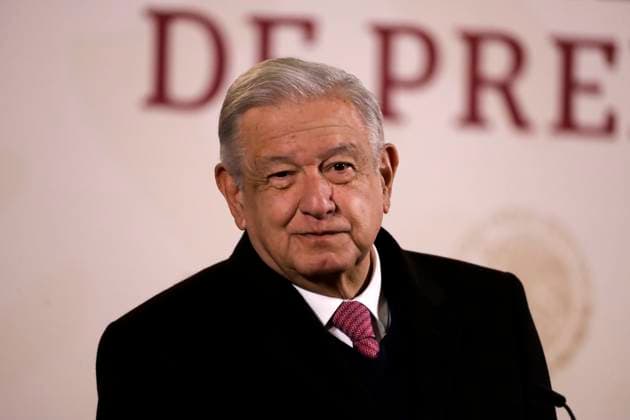Andres Manuel Lopez Obrador, president of Mexico, announces the start of operations of the Mega Wellbeing Pharmacy December 29, 2023, Mexico City, Mexico: The President of Mexico, Andres Manuel Lopez Obrador announces the start of operations of the Mega Farmacia del Bienestar at the press conference at the National Palace in Mexico City. on December 29, 2023 in Mexico City, Mexico (Photo by Luis Barron Eyepix Group). Copyright: xLuisxBarronx xEyepixxGroupx LB20231229_28