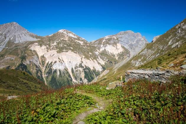 Mountain landscape in French alps Mountain landscape in Pralognan la Vanoise. French alps Copyright: xZoonar.com LaurentxDavoustx 19723149