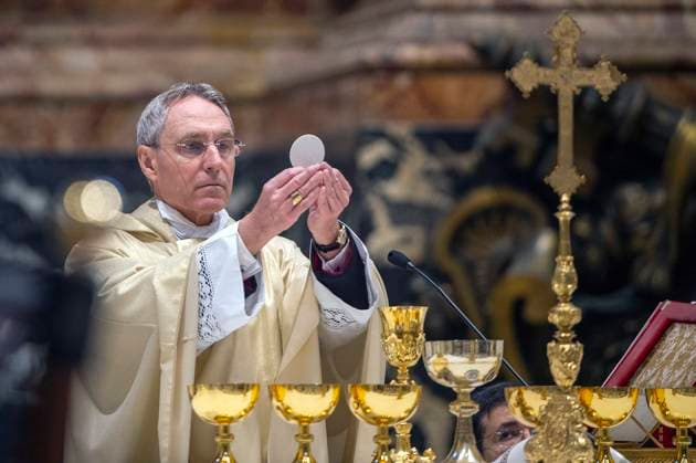 Italy, Rome, Vatican, 2023 12 31 .Archbishop Georg Ganswein presides over Mass as part of the end of year vespers, one year after the death of Pope Benedict XVI, at the St. Peter s Basilica in the Vatican Photograph by Alessia Giuliani Catholic Press Photo s. RESTRICTED TO EDITORIAL USE - NO MARKETING - NO ADVERTISING CAMPAIGNS.  Copyright: xALESSIAxGIULIANIx xipa-agency.nex xAlessiaxGiulianix IPA_Agency_IPA42457482