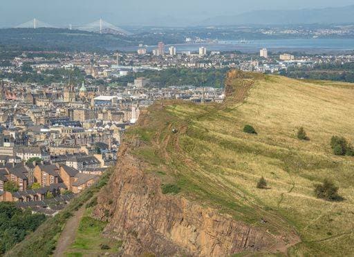 An aerial shot of Holyrood Park in Edinburgh 1030678 RECORD DATE NOT STATED