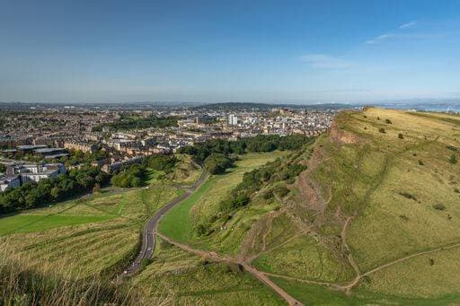 An aerial shot of Holyrood Park in Edinburgh 1030740 RECORD DATE NOT STATED
