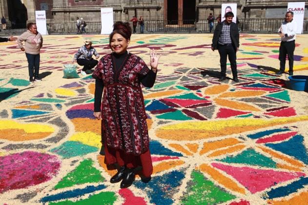 January 3, 2024 in Mexico City, Mexico: The sole candidate for the Head of Government of Mexico City Clara Brugada of the coalition made up of the political parties Morena, PT and PV, during her pre-campaign closing in Plaza 23 of May, at the Cuauhto moc mayor s office on January 3, 2024. In Mexico City, Mexico. Mexico City Mexico - ZUMAe321 20240103_zia_e321_007 Copyright: xCarlosxSantiagox