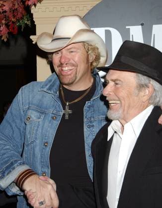 54th Annual BMI Country Awards - Arrivals 04 November 2006 - Nashville, Tennessee - Toby Keith and Merle Haggard. 54th Annual BMI Country Awards held at BMI s Music Row Headquarters. Photo Credit: Laura Farr AdMedia Nashville TN United States EDITORIAL USE ONLY  Copyright: xLauraxFarr AdMediax LauraxFarrx admphotos129434