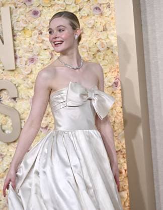 Actress Elle Fanning arrives for the 81st annual Golden Globe Awards at the Beverly Hilton in Beverly Hills, California on Sunday, January 7, 2024.  LAP202401070026 CHRISxCHEW