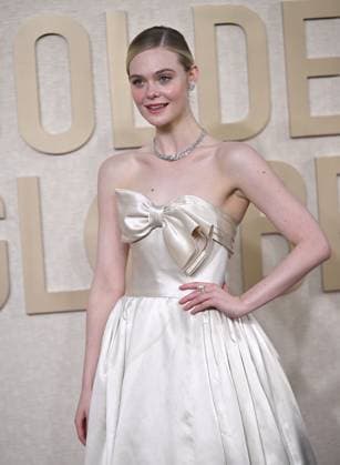 Actress Elle Fanning arrives for the 81st annual Golden Globe Awards at the Beverly Hilton in Beverly Hills, California on Sunday, January 7, 2024.  LAP202401070027 CHRISxCHEW