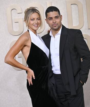 (L-R) Amanda Pacheco and Wilmer Valderrama arrive for the 81st annual Golden Globe Awards at the Beverly Hilton in Beverly Hills, California on Sunday, January 7, 2024.  LAP202401070085 CHRISxCHEW