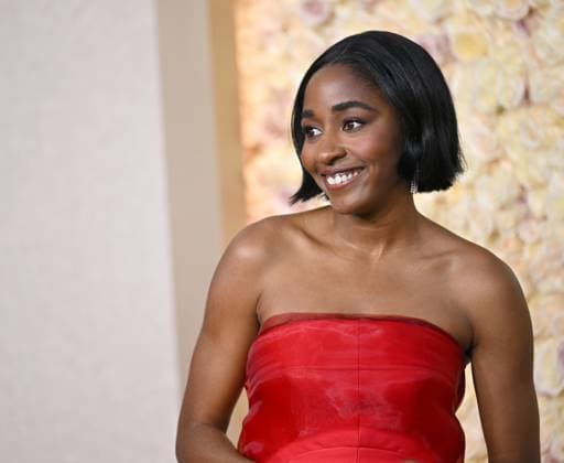 Actress Ayo Edebiri arrives for the 81st annual Golden Globe Awards at the Beverly Hilton in Beverly Hills, California on Sunday, January 7, 2024.  LAP202401070089 CHRISxCHEW