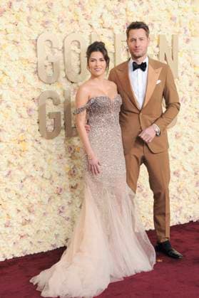 RECORD DATE NOT STATED Sofia Pernas, Justin Hartley at arrivals, 81st Annual Golden Globe Awards, Beverly Hilton Hotel, Beverly Hills, CA, United States, January 7, 2024. (Photo by: Elizabeth Goodenough Everett Collection) PUBLICATIONXNOTxINxCANxCHNxFRAxITAxJPNxNORxPOLxRUSxESPxUKxUSA