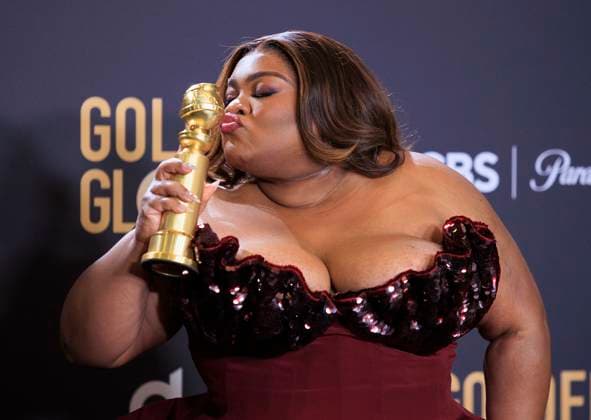 January 7, 2024, Beverly Hills, California, USA: Da Vine Joy Randolph in the press room of the 81st Annual Golden Globe Awards on Sunday January 7, 2024 at the The Beverly Hilton Hotel in Beverly Hills, California. ARIANA RUIZ PI Beverly Hills USA - ZUMAp124 20240107_zaa_p124_005 Copyright: xArianaxRuizx