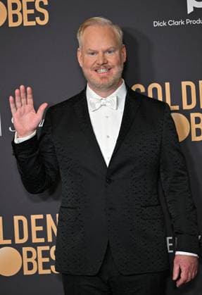 Actor Jim Gaffigan appears backstage during the 81st annual Golden Globe Awards at the Beverly Hilton in Beverly Hills, California on Sunday, January 7, 2024.  LAP202401070142 CHRISxCHEW