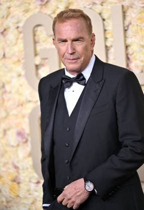 Actor Kevin Costner arrives for the 81st annual Golden Globe Awards at the Beverly Hilton in Beverly Hills, California on Sunday, January 7, 2024.  LAP202401070168 CHRISxCHEW
