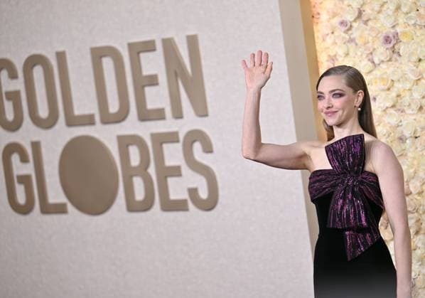 Actress Amanda Seyfried arrives for the 81st annual Golden Globe Awards at the Beverly Hilton in Beverly Hills, California on Sunday, January 7, 2024.  LAP202401070185 CHRISxCHEW
