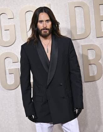 Actor Jared Leto arrives for the 81st annual Golden Globe Awards at the Beverly Hilton in Beverly Hills, California on Sunday, January 7, 2024.  LAP202401070197 CHRISxCHEW