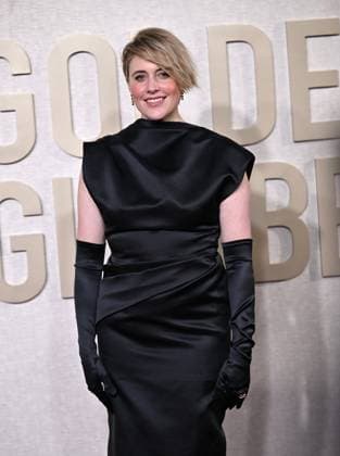 Greta Gerwig arrives for the 81st annual Golden Globe Awards at the Beverly Hilton in Beverly Hills, California on Sunday, January 7, 2024.  LAP202401070218 CHRISxCHEW