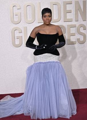 Actress Fantasia Barrino arrives for the 81st annual Golden Globe Awards at the Beverly Hilton in Beverly Hills, California on Sunday, January 7, 2024.  LAP202401070225 CHRISxCHEW