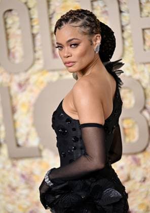 Actress Andra Day arrives for the 81st annual Golden Globe Awards at the Beverly Hilton in Beverly Hills, California on Sunday, January 7, 2024.  LAP202401070264 CHRISxCHEW
