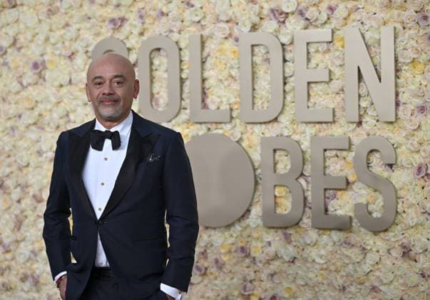 Actor Christian Louboutin arrives for the 81st annual Golden Globe Awards at the Beverly Hilton in Beverly Hills, California on Sunday, January 7, 2024.  LAP202401070270 CHRISxCHEW