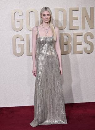 Actress Elizabeth Debicki arrives for the 81st annual Golden Globe Awards at the Beverly Hilton in Beverly Hills, California on Sunday, January 7, 2024.  LAP202401070276 CHRISxCHEW
