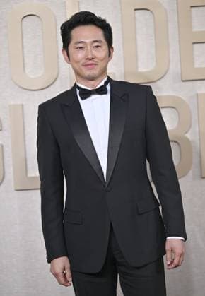 Actor Steven Yeun arrives for the 81st annual Golden Globe Awards at the Beverly Hilton in Beverly Hills, California on Sunday, January 7, 2024.  LAP202401070281 CHRISxCHEW