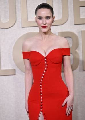 Actress Rachel Brosnahan arrives for the 81st annual Golden Globe Awards at the Beverly Hilton in Beverly Hills, California on Sunday, January 7, 2024.  LAP202401070285 CHRISxCHEW
