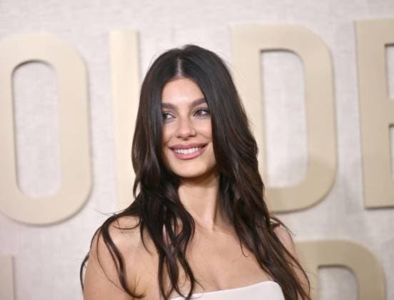 Actress Camila Morrone arrives for the 81st annual Golden Globe Awards at the Beverly Hilton in Beverly Hills, California on Sunday, January 7, 2024.  LAP202401070295 CHRISxCHEW