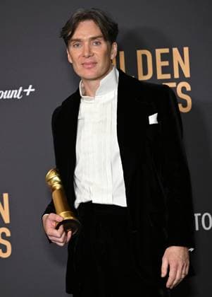 Cillian Murphy, winner of the Best Performance by an Actor in a Motion Picture, Drama award for Oppenheimer during the 81st annual Golden Globe Awards at the Beverly Hilton in Beverly Hills, California on Sunday, January 7, 2024.  LAP202401070340 CHRISxCHEW