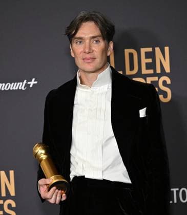 Cillian Murphy, winner of the Best Performance by an Actor in a Motion Picture, Drama award for Oppenheimer during the 81st annual Golden Globe Awards at the Beverly Hilton in Beverly Hills, California on Sunday, January 7, 2024.  LAP202401070342 CHRISxCHEW