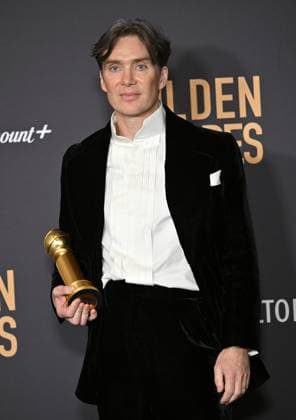 Cillian Murphy, winner of the Best Performance by an Actor in a Motion Picture, Drama award for Oppenheimer during the 81st annual Golden Globe Awards at the Beverly Hilton in Beverly Hills, California on Sunday, January 7, 2024.  LAP202401070343 CHRISxCHEW
