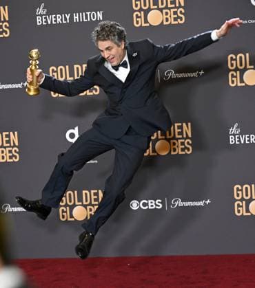 Mark Ruffalo, winner of the Best Picture, Musical or Comedy award for Poor Things during the 81st annual Golden Globe Awards at the Beverly Hilton in Beverly Hills, California on Sunday, January 7, 2024.  LAP202401070330 CHRISxCHEW