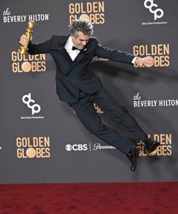 Mark Ruffalo, winner of the Best Picture, Musical or Comedy award for Poor Things during the 81st annual Golden Globe Awards at the Beverly Hilton in Beverly Hills, California on Sunday, January 7, 2024.  LAP202401070331 CHRISxCHEW