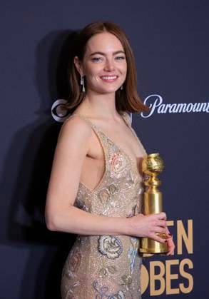 January 7, 2024, Beverly Hills, California, USA: Emma Stone in the press room of the 81st Annual Golden Globe Awards on Sunday January 7, 2024 at The Beverly Hilton Hotel in Beverly Hills, California. ARIANA RUIZ PI Beverly Hills USA - ZUMAp124 20240107_zaa_p124_105 Copyright: xArianaxRuizx