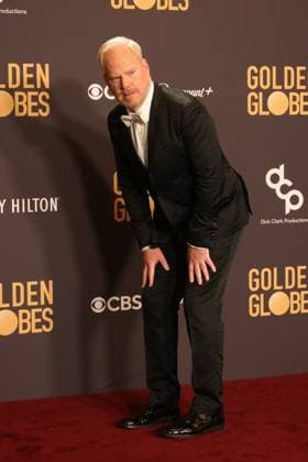 January 7, 2024, Beverly Hills, CA, USA: Jim Gaffigan poses in the press room during the 81st Annual Golden Globe Awards at The Beverly Hilton on January 07, 2024 in Beverly Hills, California. Beverly Hills USA - ZUMAs181 20240107_zea_s181_289 Copyright: xCraSHx