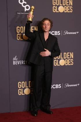 January 7, 2024, Beverly Hills, CA, USA: Jeremy Allen White, winner of the Best Performance by a Male Actor in a Television Series Ã¢â‚¬ Musical or Comedy award for The Bear, poses in the press room during the 81st Annual Golden Globe Awards at The Beverly Hilton on January 07, 2024 in Beverly Hills, California. Beverly Hills USA - ZUMAs181 20240107_zea_s181_320 Copyright: xCraSHx