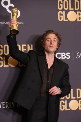 January 7, 2024, Beverly Hills, CA, USA: Jeremy Allen White, winner of the Best Performance by a Male Actor in a Television Series Ã¢â‚¬ Musical or Comedy award for The Bear, poses in the press room during the 81st Annual Golden Globe Awards at The Beverly Hilton on January 07, 2024 in Beverly Hills, California. Beverly Hills USA - ZUMAs181 20240107_zea_s181_322 Copyright: xCraSHx