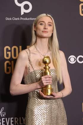 January 7, 2024, Beverly Hills, CA, USA: Elizabeth Debicki, winner of the Best Supporting Performance in a Series, Limited Series, Anthology Series, or Motion Picture Made for Television award for The Crown poses in the press room during the 81st Annual Golden Globe Awards at The Beverly Hilton on January 07, 2024 in Beverly Hills, California. Beverly Hills USA - ZUMAs181 20240107_zea_s181_349 Copyright: xCraSHx