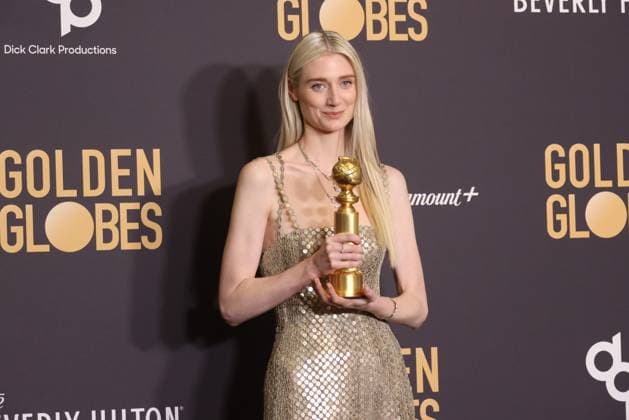 January 7, 2024, Beverly Hills, CA, USA: Elizabeth Debicki, winner of the Best Supporting Performance in a Series, Limited Series, Anthology Series, or Motion Picture Made for Television award for The Crown poses in the press room during the 81st Annual Golden Globe Awards at The Beverly Hilton on January 07, 2024 in Beverly Hills, California. Beverly Hills USA - ZUMAs181 20240107_zea_s181_350 Copyright: xCraSHx