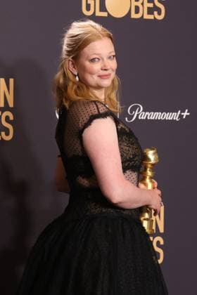 January 7, 2024, Beverly Hills, CA, USA: Sarah Snook, winner of the Best Performance by an Actress in a Television Series, Drama award for Succession poses in the press room during the 81st Annual Golden Globe Awards at The Beverly Hilton on January 07, 2024 in Beverly Hills, California. Beverly Hills USA - ZUMAs181 20240107_zea_s181_369 Copyright: xCraSHx
