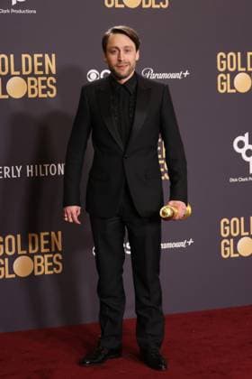 January 7, 2024, Beverly Hills, CA, USA: Kieran Culkin, winner of the Best Performance by an Actor in a Television Series, Drama award for Succession poses in the press room during the 81st Annual Golden Globe Awards at The Beverly Hilton on January 07, 2024 in Beverly Hills, California. Beverly Hills USA - ZUMAs181 20240107_zea_s181_376 Copyright: xCraSHx