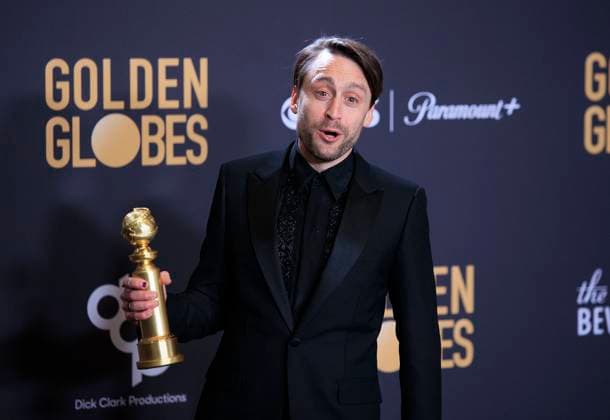 January 7, 2024, Beverly Hills, California, USA: Kieran Culkin in the press room of the 81st Annual Golden Globe Awards on Sunday January 7, 2024 at The Beverly Hilton Hotel in Beverly Hills, California. ARIANA RUIZ PI Beverly Hills USA - ZUMAp124 20240107_zaa_p124_109 Copyright: xArianaxRuizx