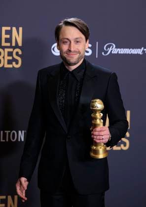 January 7, 2024, Beverly Hills, California, USA: Kieran Culkin in the press room of the 81st Annual Golden Globe Awards on Sunday January 7, 2024 at The Beverly Hilton Hotel in Beverly Hills, California. ARIANA RUIZ PI Beverly Hills USA - ZUMAp124 20240107_zaa_p124_113 Copyright: xArianaxRuizx